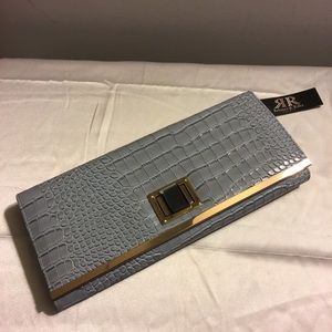Light Blue Grey Clutch Purse